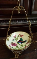 Antique French Ormolu Grand Tour Old Paris Bronze Mounted Porcelain Bowl Basket 