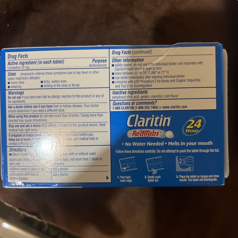 Claritin RediTabs 24 Hour 10 mg Tablet Antihistamine 60 Count