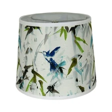Albert Estate Ltd, Elegant Hummingbird & Bamboo Drum Lamp Shade , 10" drum
