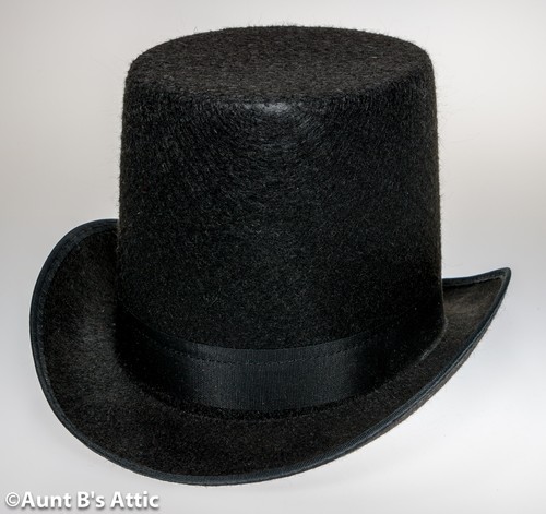 Top Hat Black Pressed Felt Dickens Era 