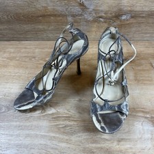Jimmy Choo Boutique Python Embossed Lace Up Strappy Sandals Size 40.5 US 10