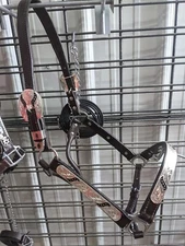 Horse Silver Show Halter - Silver/Black Accents - Horse Size - Matching Lead