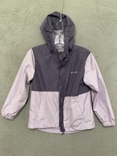 Eddie Bauer Jacket Girls Small 7/8 Purple Full Zip Kids Windbreaker