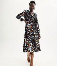 Nine West Puff Sleeve Midi Dress. Large