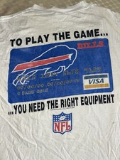 Vintage Thrashed Buffalo Bills MBNA Visa Card Promo T Shirt Size XL NFL