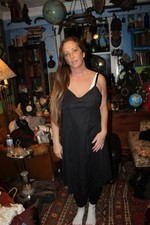 Vintage Shadow Line Size 40 Black Nightgown