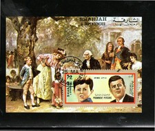 SHARJAH 1972 JFK MINT VF NH O.G CTO (SH25 ) S/S