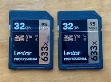 Lexar 32GB 633x Professional UHS-I U1 SDHC Class 10 SD Memory Card, 2-Pack, Exec