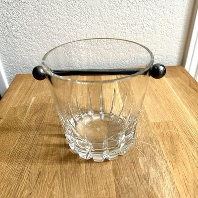 Vintage ROSENTHAL Crystal Ice Bucket w/Silver Plated Handle by Wilhelm Wagenfeld