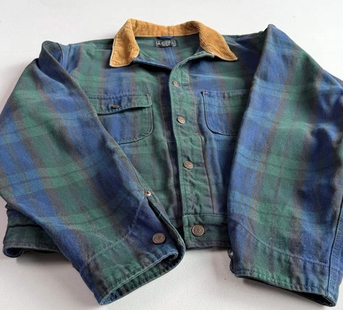VNTG Ralph Lauren Polo Country (XL) Black Watch Denim Western Trucker Jacket image 3