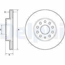 Image of BRAKE DISC DELPHI BG4701C FRONT AXLE FOR AUDI,SEAT,SKODA,VW
