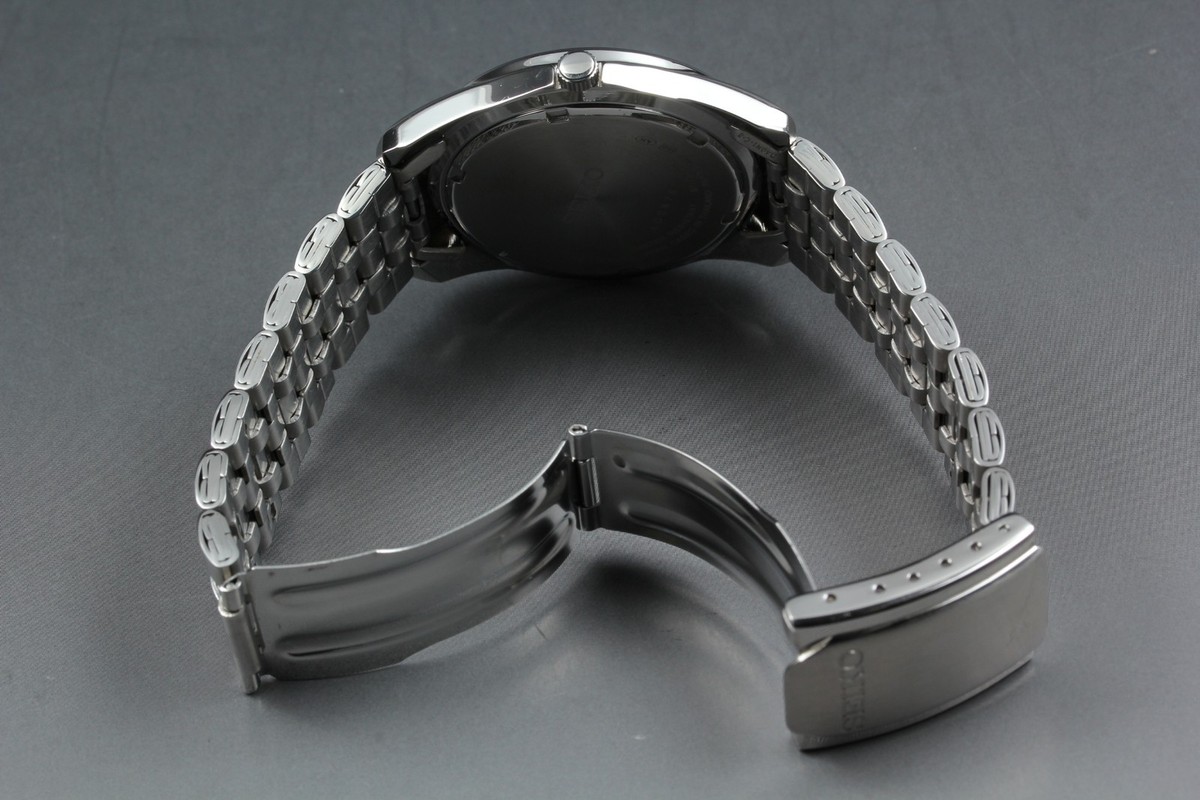 Vtg 1994 N MINT Seiko 7N43-0AM0 Day-Date Black Dial Quartz Mens