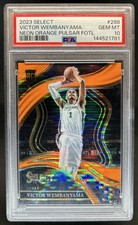 2023-24 Select Victor Wembanyama Neon Orange Pulsar RC Courtside #/15 PSA 10
