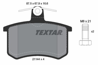2114401 TEXTAR Bremsbelagsatz, Scheibenbremse für ALFA ROMEO,AUDI,CHERY,FIAT