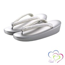 Made in Japan Women's Formal Zori Sandals using Saga Nishiki Fabric Gold or