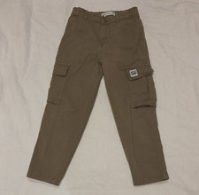 Zara Boys Cargo Pants Size 6 Olive Green Adjustable Waist