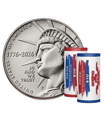 Semiquincentennial Half Dollar 2026 Enduring Liberty 2 Roll Set P D PRESALE