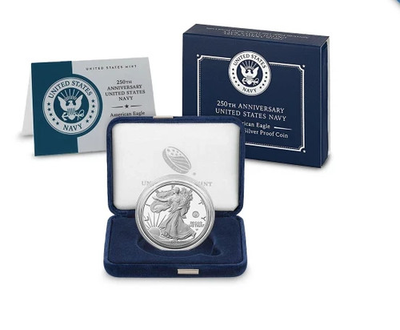 #ad 2025 S 250th Anniversary US NAVY PRIVY 1 OZ SILVER EAGLE PROOF FAST SHIPPING $169.95