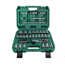 32PCS Socket Wrench Set 1/2" Drive Ratchet Metric Kit Garage Car Repair Tools