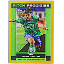 Obed Vargas 2023 Topps MLS Gold Foil #4 Seattle Sounders FC 20/50 RC