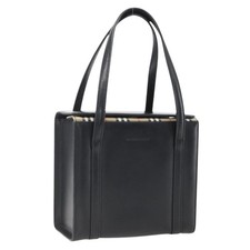 Borsa a mano BURBERRY Nova Check in pelle nera argento originale mr2041