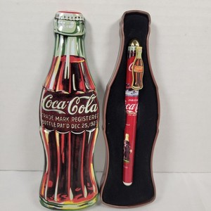 Vintage Coca-Cola Ceramic Roller Ball Pen in Collector's Gift Tin 1996 Pen Works