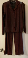 NWT BCBG MAXAZRIA Red Shimmer Fabric Pajama Set Women's Size S