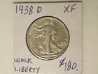 1938 D WALKING LIBERTY SILVER HALF DOLLAR