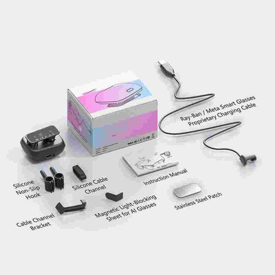 Für Meta AI Brille Battery Life Extender 800mAh mit magnetischem Lichtschutz