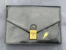 ASSIMA HERREN Handtasche Handgelenktasche schwarz ITALY LEDER NEUWERTIG