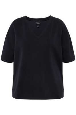 Ulla Popken große Größen Sweatshirt 42+ marine Soft Sweatshirt Oversized Halbarm