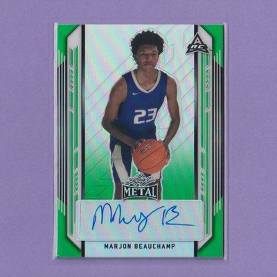 2021-22 Leaf Metal Green Rainbow AUTO #BA-MJB MarJon Beauchamp RC SN /10