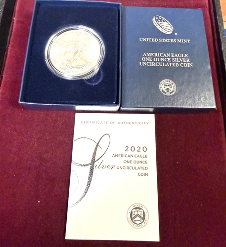 2020-W American Eagle Silver $1 Proof Coin U.S. Mint Original Case  & COA