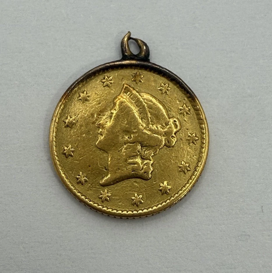 1853 1$ Gold .900 USA Jewelry Damage - Image 2 of 3