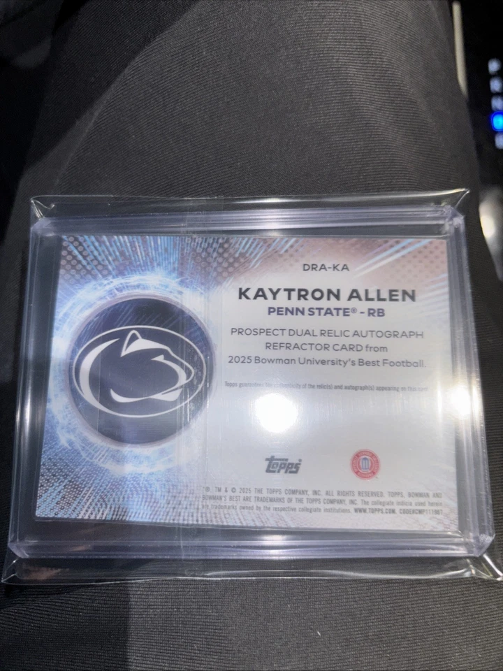 Bowman U Best Kaytron Allen 2025 parche doble automático DRA-KA Foto 2 de 2