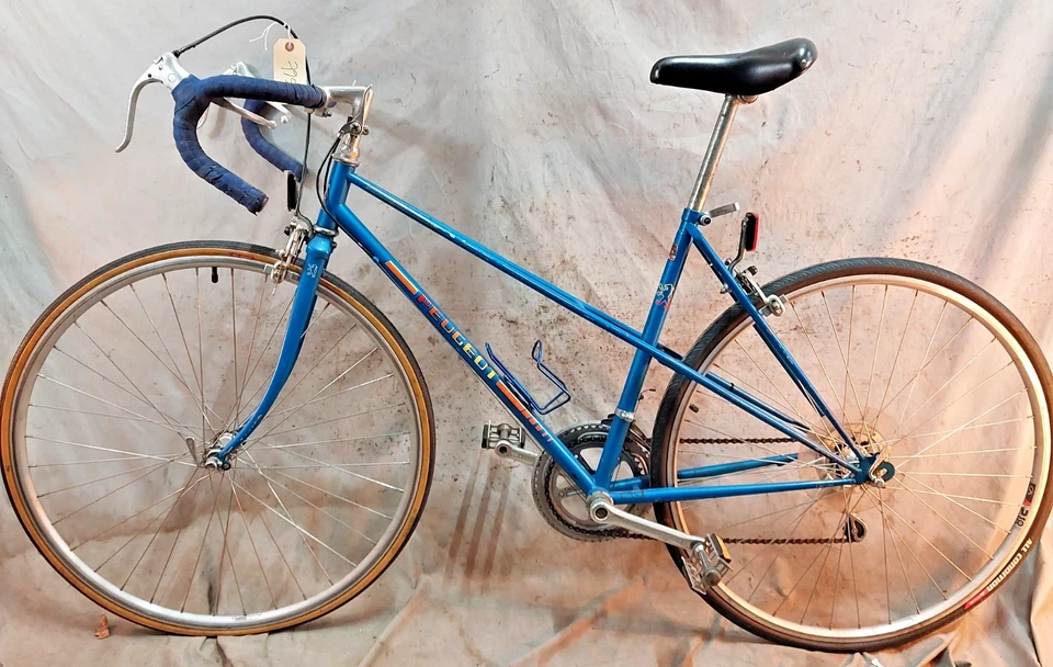 Bicicleta de carretera Peugeot Mixte Touring 1970 51 cm pequeña acero azul Shimano Step-Thru 12S Foto 2 de 4