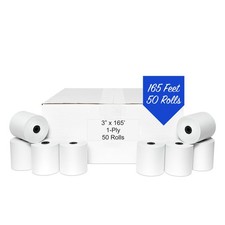3" x 165' 1-Ply Bond POS/Cash Register/Receipt Tape Paper 50 Rolls FREE SHIPPING