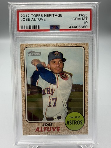 Jose Altuve 2017 Topps Heritage PSA 10 #425 Low Pop SP Short Print Astros 
