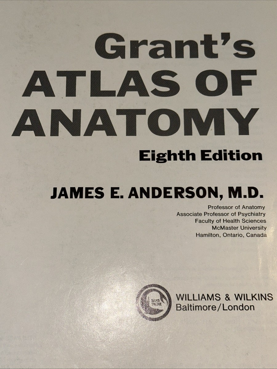Grants Atlas of Anatomy 8th Edition by James E. Anderson, M.D.