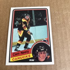 1984 O-Pee-Chee CAM NEELY RC ROOKIE #327 Canucks Hockey Card (f8)