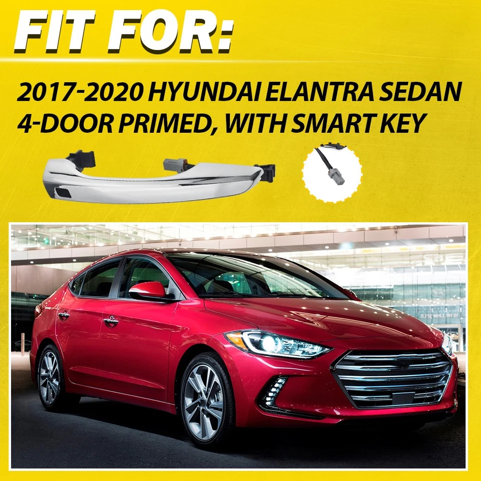 1/2SET Front Left & Right Door Handle w/Smart Key For 2017-2020 Hyundai Elantra - Image 2 of 4
