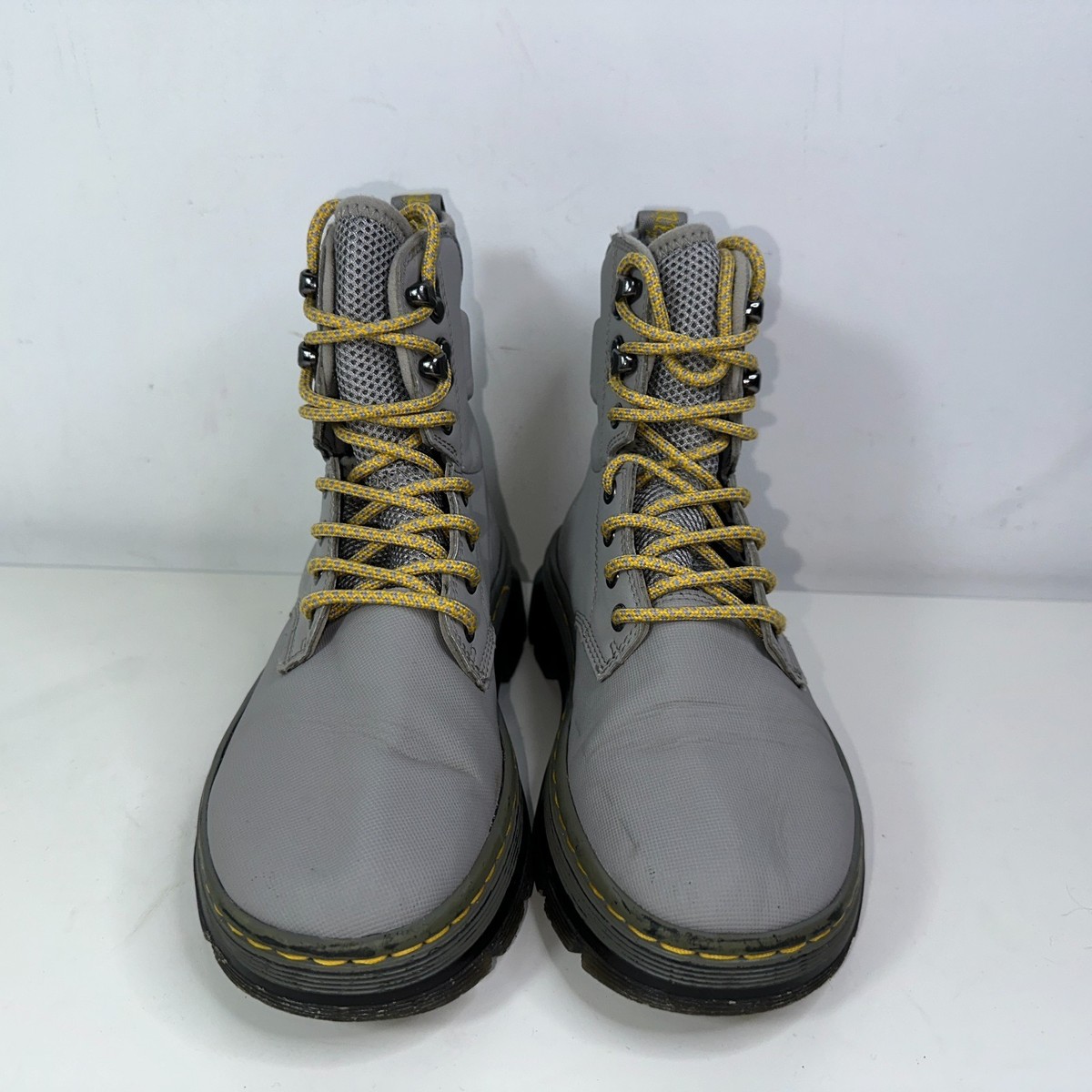 Dr Martens Quinton Mid Grey Moto Combat Military Style Boots Mens 4 Women\'s 5 Dr Martens Quinton Mid Grey Moto Combat Military Style Boots  main image 4