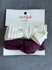 Headwraps Ivory Burgundy Newborn Bow Knot Cat Jack Nwt