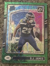 2024 Panini Donruss Optic - Rated Rookie D.J. James #222 Green Velocity Prizm RC
