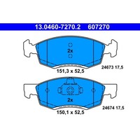 Bremsbelagsatz Scheibenbremse ATE 13.0460-7270.2 FüR Dacia Logan Mcv