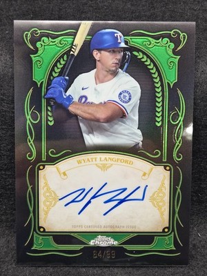 2026 Topps Chrome Wyatt Langford Ink Strokes Auto Green Refractor 64/99 #IS-WL