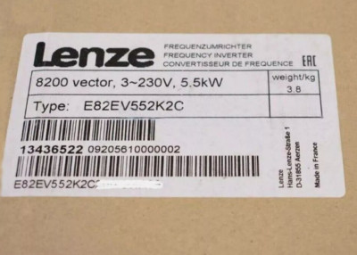 E82EV552K2C 1PCS NEW LENZE Inverter 8200 Vector 5.5kW E82EV552K2C