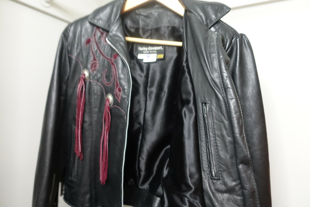 Vintage Harley Davidson Gypsy Leather Jacket Womens Fringe emb Vintage Harley Davidson Gypsy Leather Jacket Womens Fringe emb