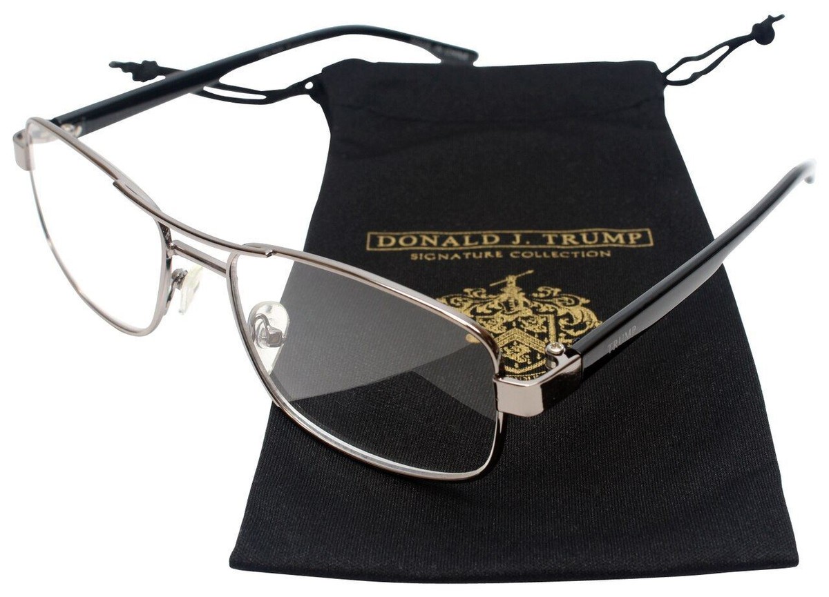 メガレンジャー トランプ Donald Trump Designer Metal Reading Glasses DTR 04 in Gunmetal
