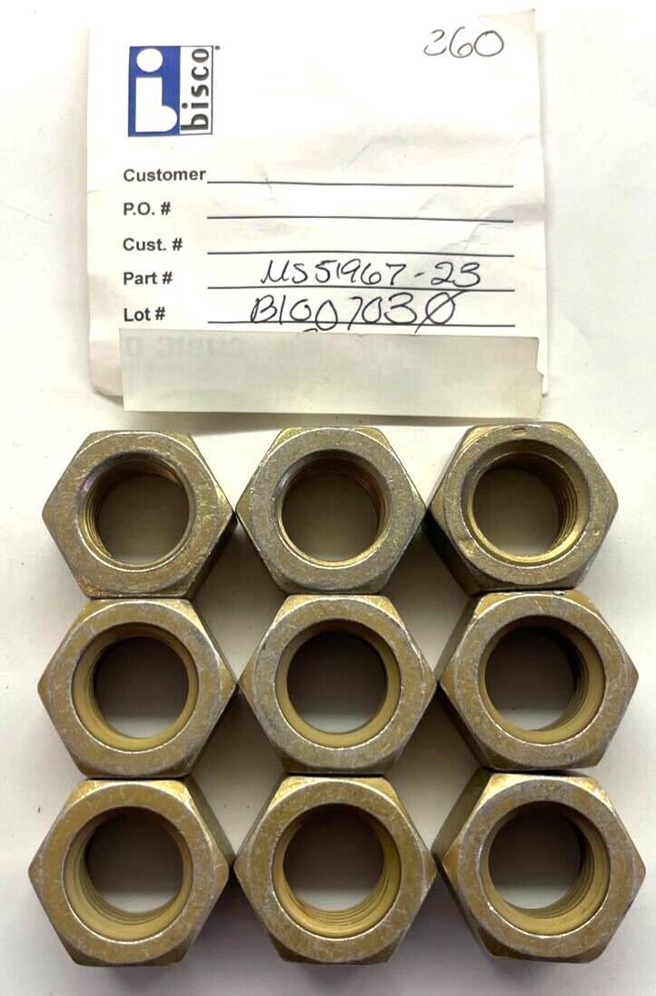 その他 Themis 9 PIECE LOT) MS51967-23, Mil. Spec. Cadmium Chromate Plated Steel